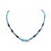 Necklace 925 Sterling Silver beads blue turquoise lapiz lazuli stone P 370